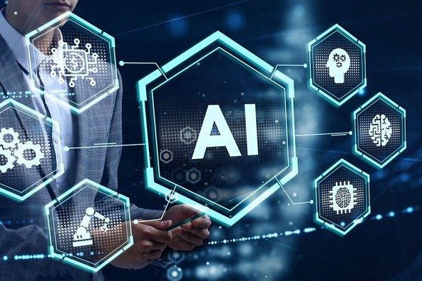 AI 육각형 아이콘 이미지