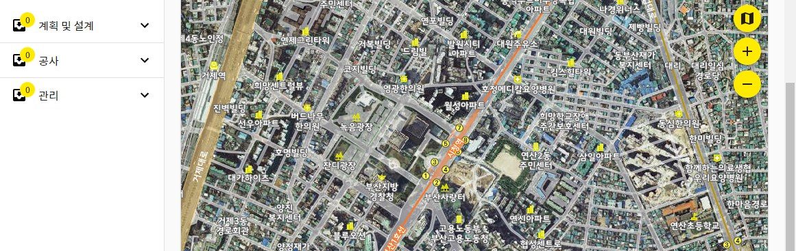건설도감 — 부산광역시 공사위치 지도