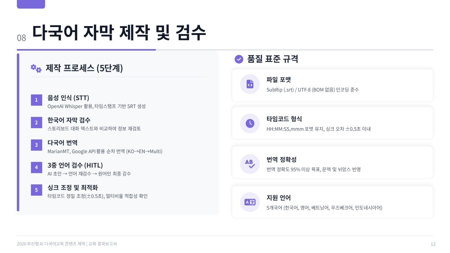 다국어 자막 제작 5단계 — 음성인식, 번역, 검수
